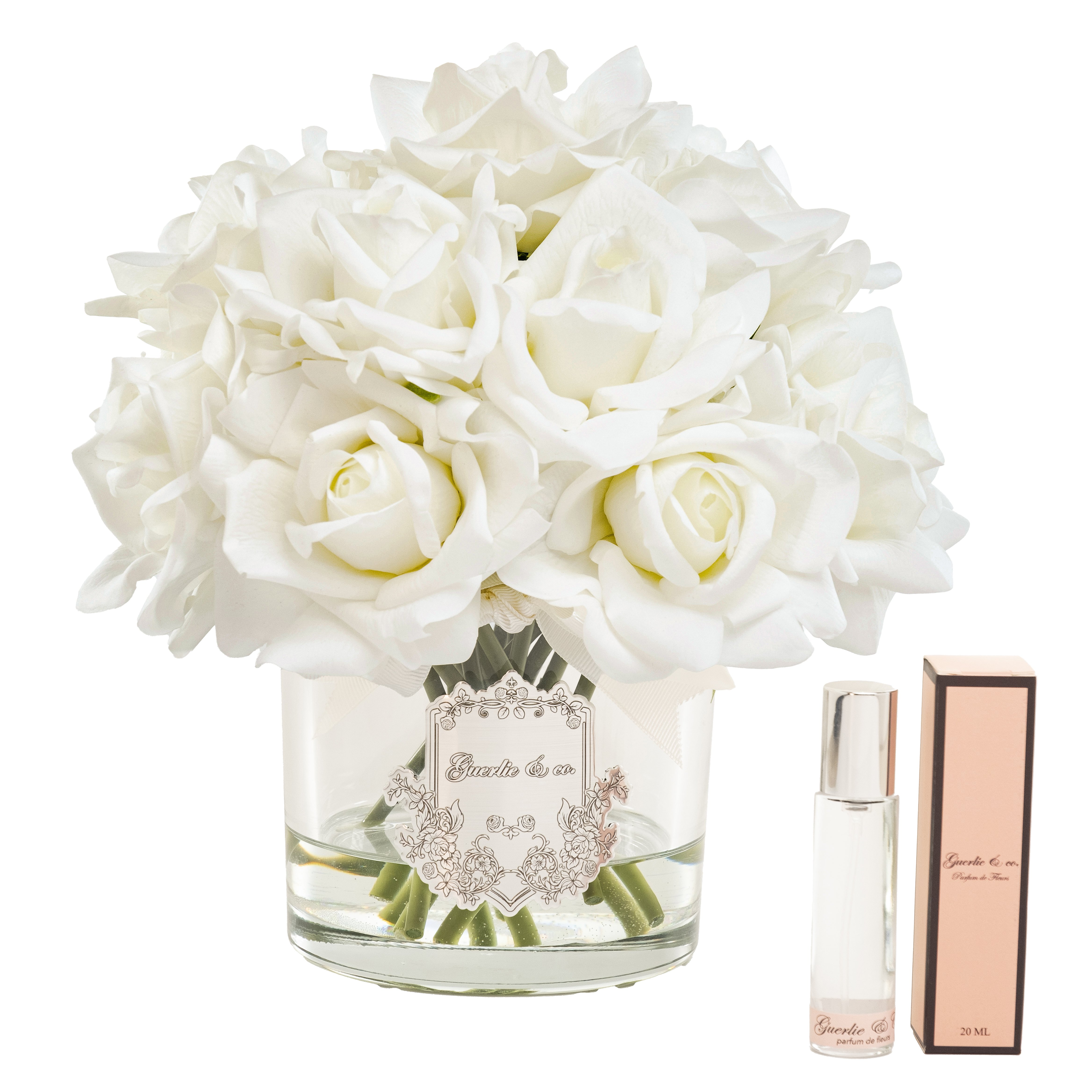 Guerlie&co. White 15 Rose Silver