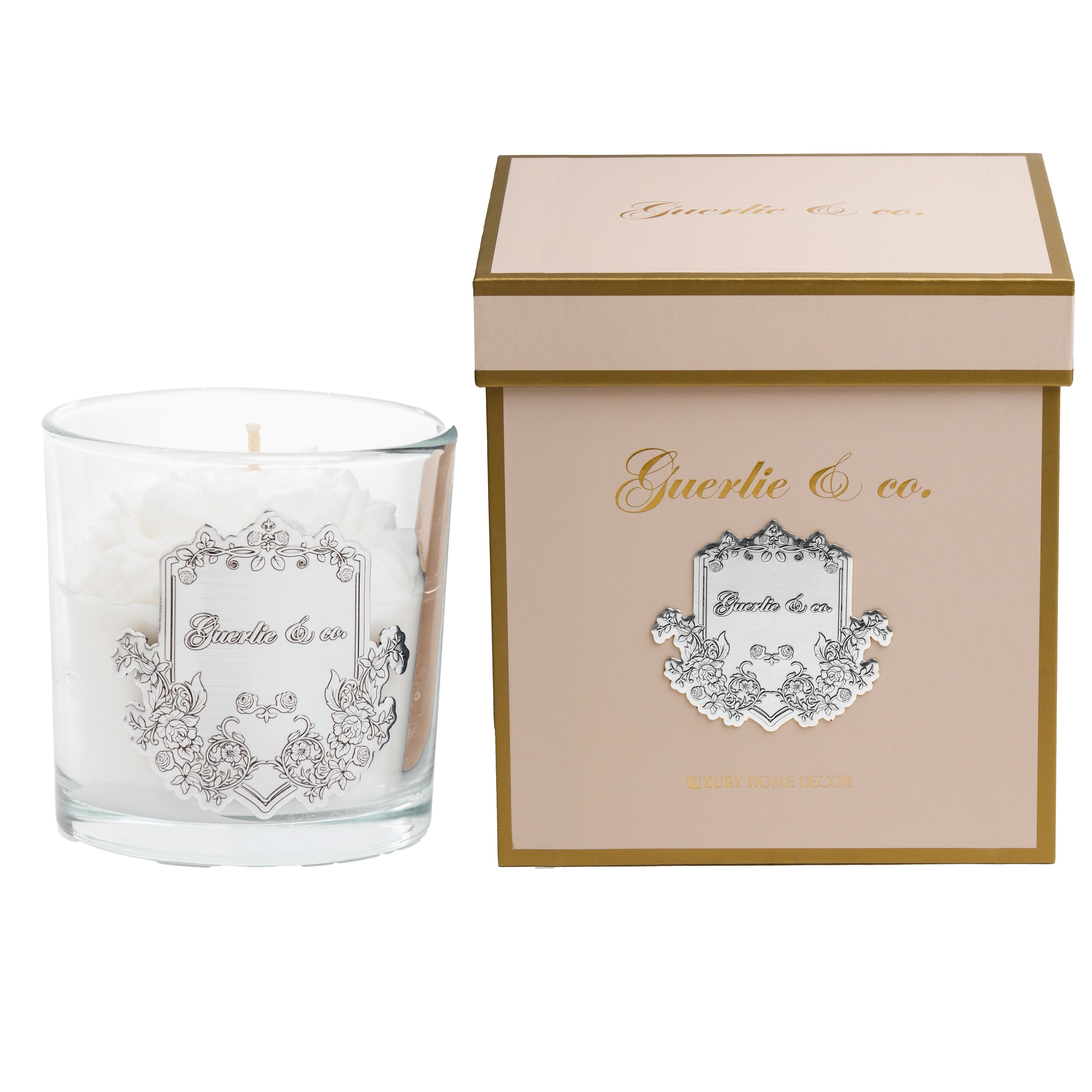 Guerlie&co. Şakayık Mum Gümüş Medium