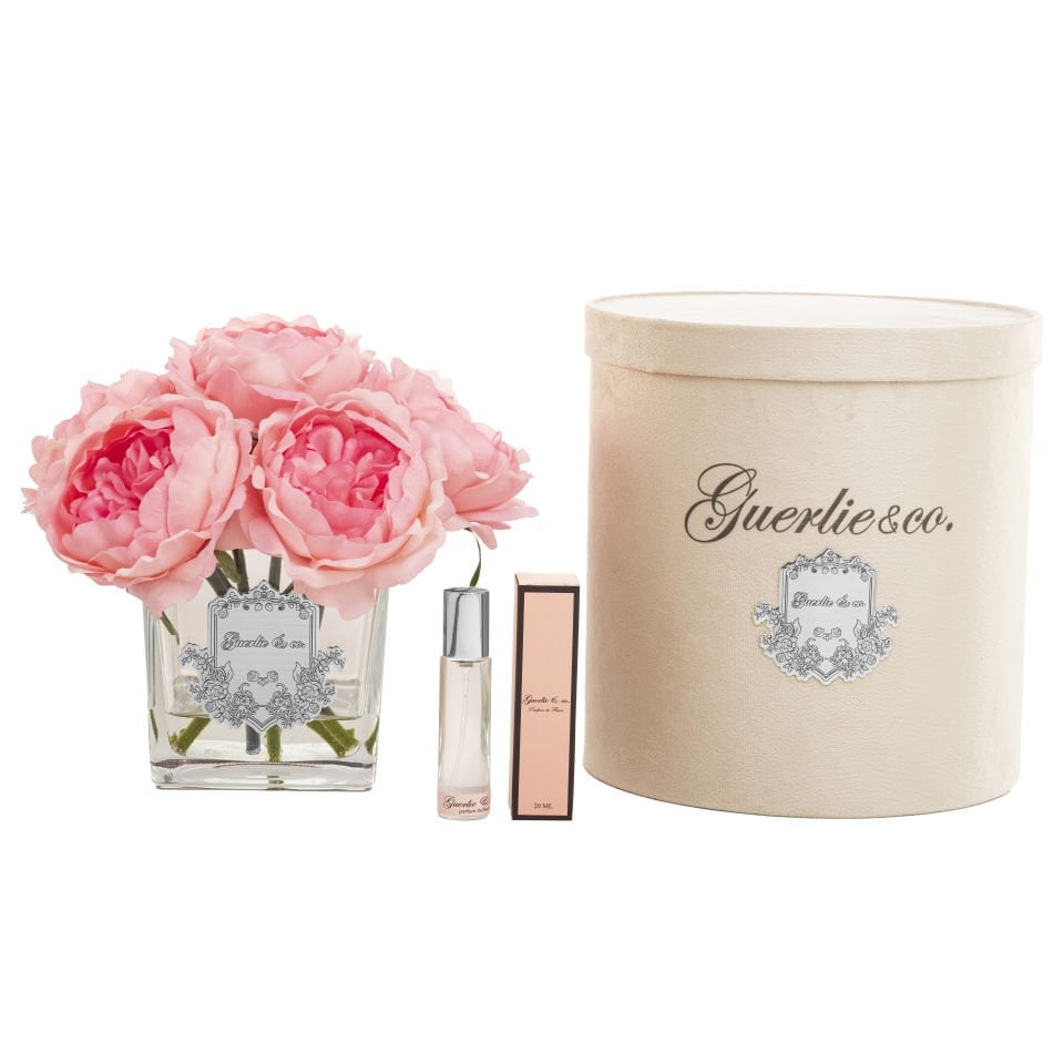 Guerlie&co. Pembe 7 li Şakayık Kare Cam Gümüş