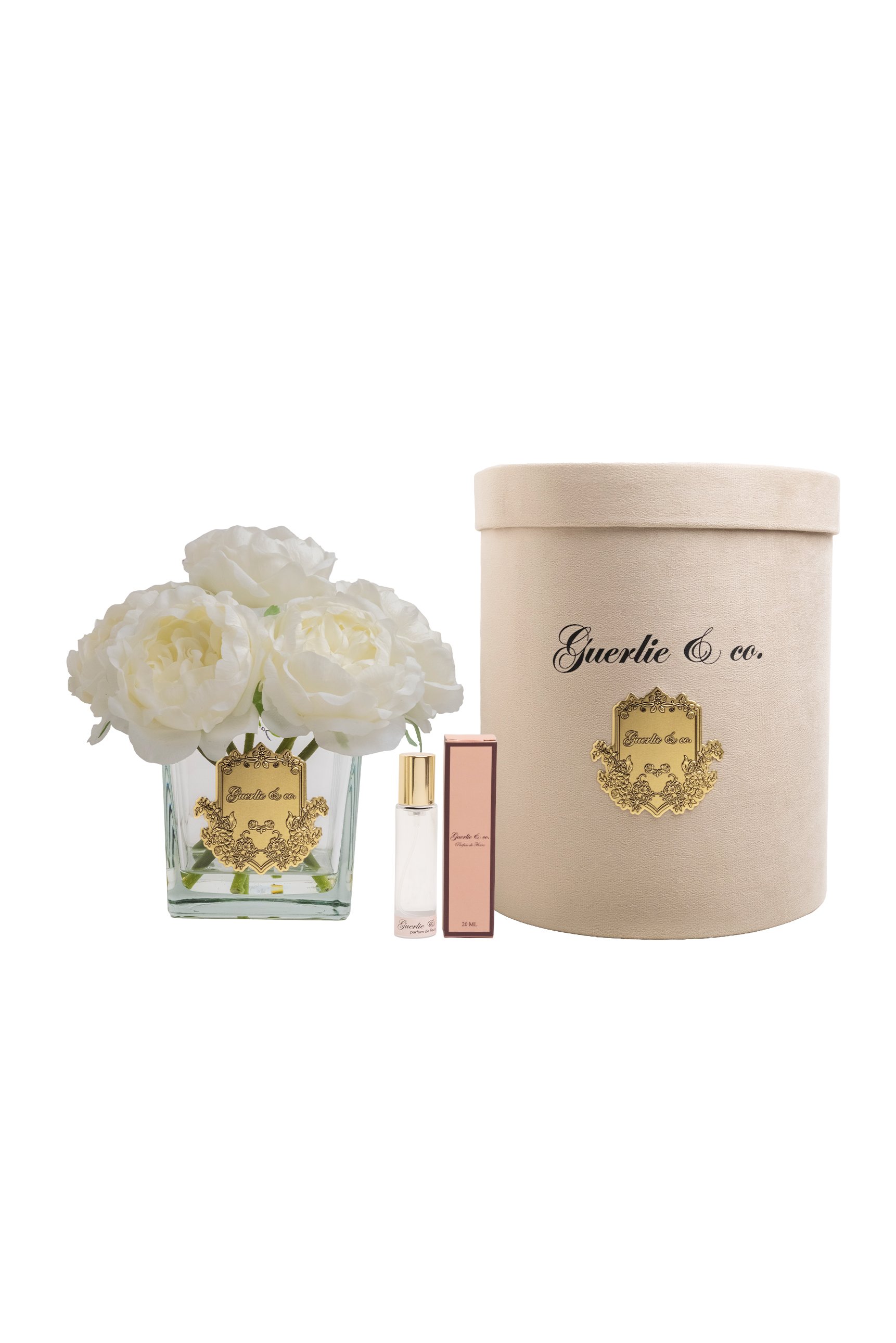 Guerlie&co. Krem 7 li Şakayık Kare Cam Gold