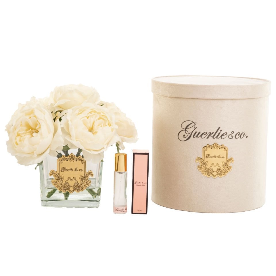 Guerlie&co. Krem 7 li Şakayık Kare Cam Gold