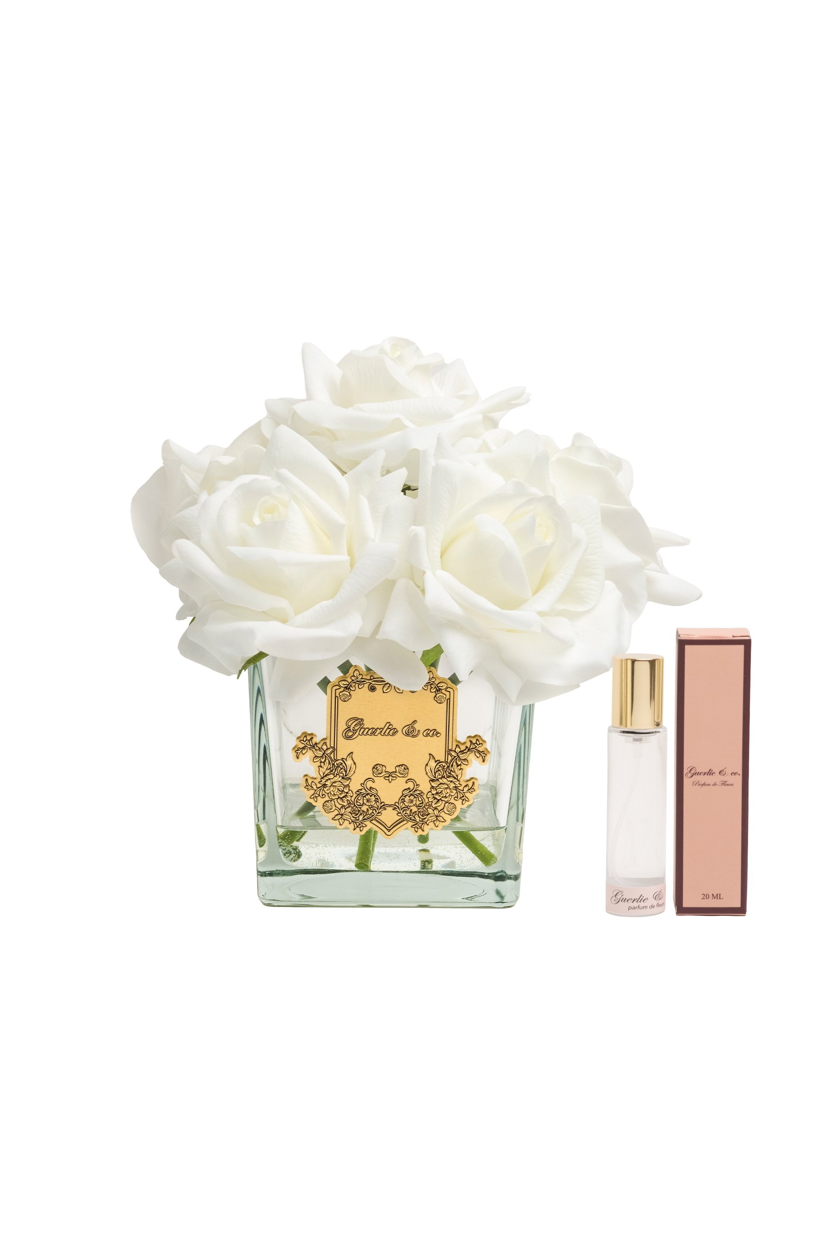 Guerlie&co. Beyaz 7 Gül Kare Cam Gold