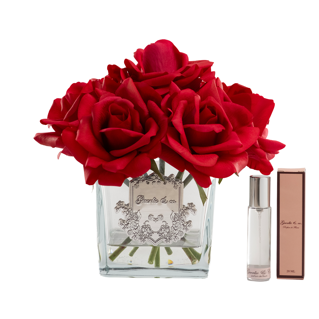 Guerlie&co. Bordo 7 Roses Square Glass Silver