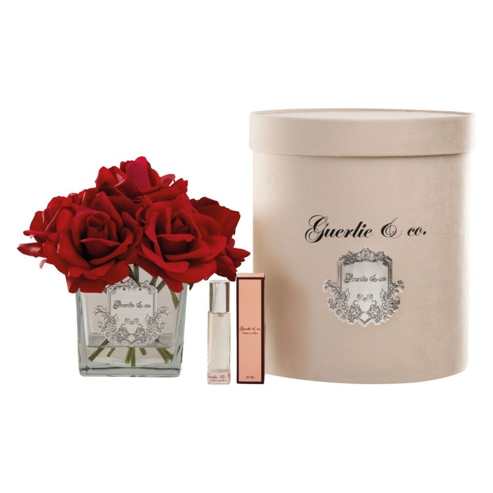 Guerlie&co. Bordo 7 Roses Square Glass Silver