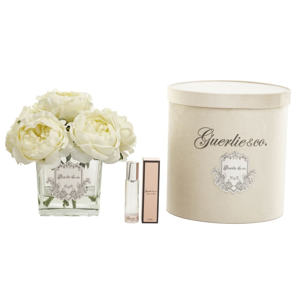 Guerlie&co. Krem 7 li Şakayık Kare Cam Gümüş