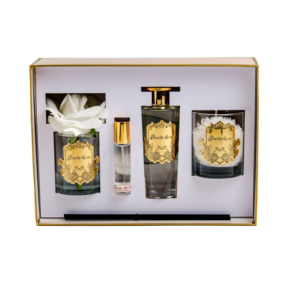 Guerlie&co. Luxury Gold Set Beyaz Gül