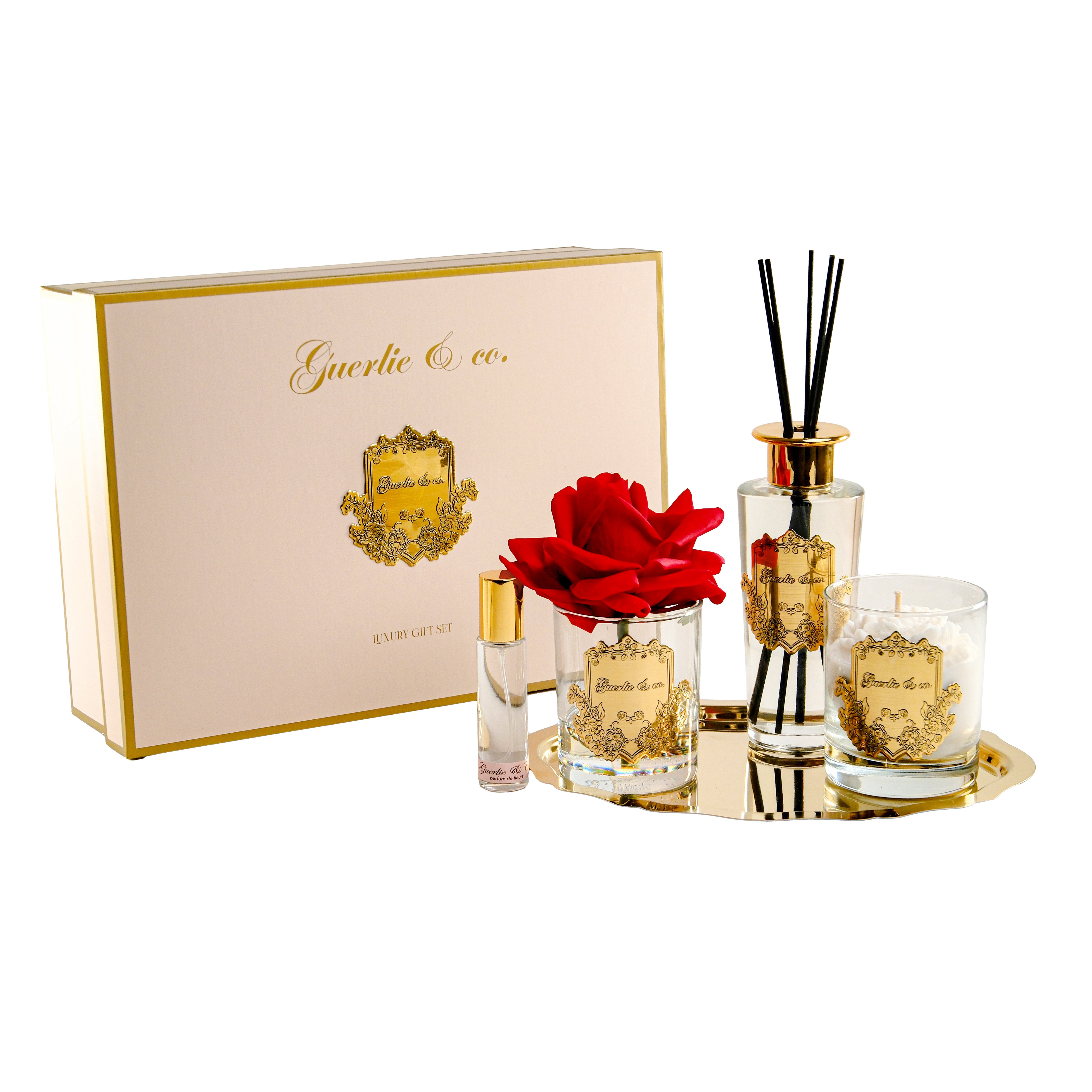 Guerlie&co. Luxury Gold Set Kırmızı Gül