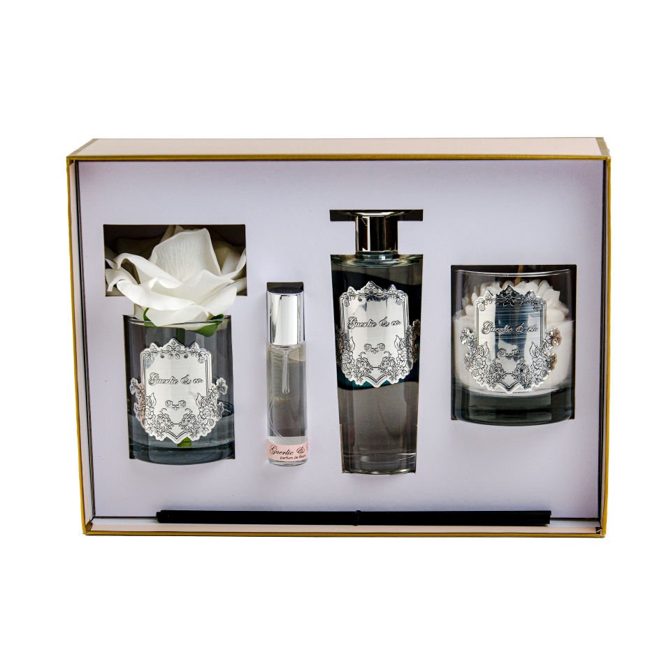 Guerlie&co. Luxury Silver Set White Rose