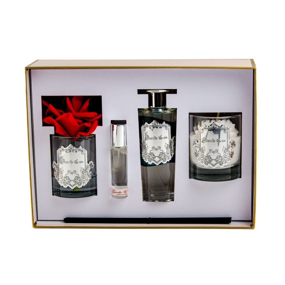 Guerlie&co. Luxury Silver Set Kırmızı Gül