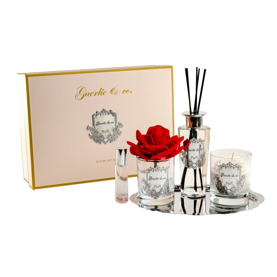 Guerlie&co. Luxury Silver Set Kırmızı Gül