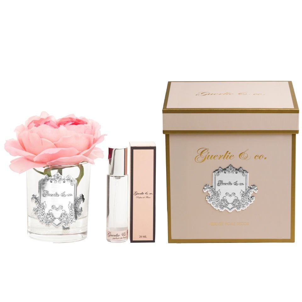 Guerlie&co. Pink Single Peony Silver