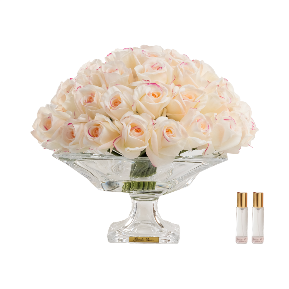 Guerlie&co. Krem Pembe 49 Tomurcuk Gül Kristal Cam