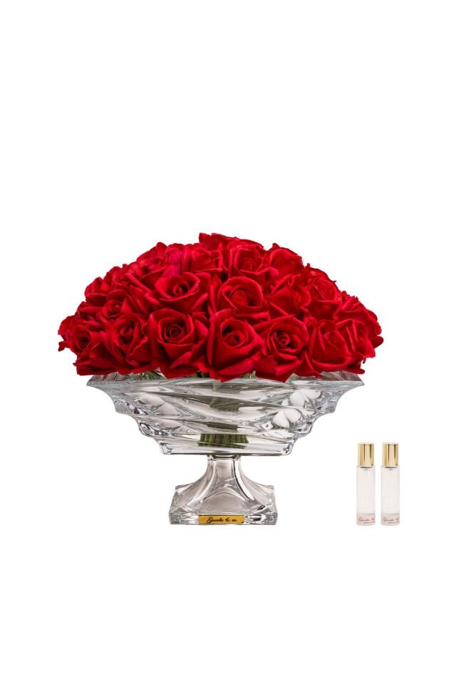 Guerlie&co. Kırmızı 49 Tomurcuk Gül Kristal Cam