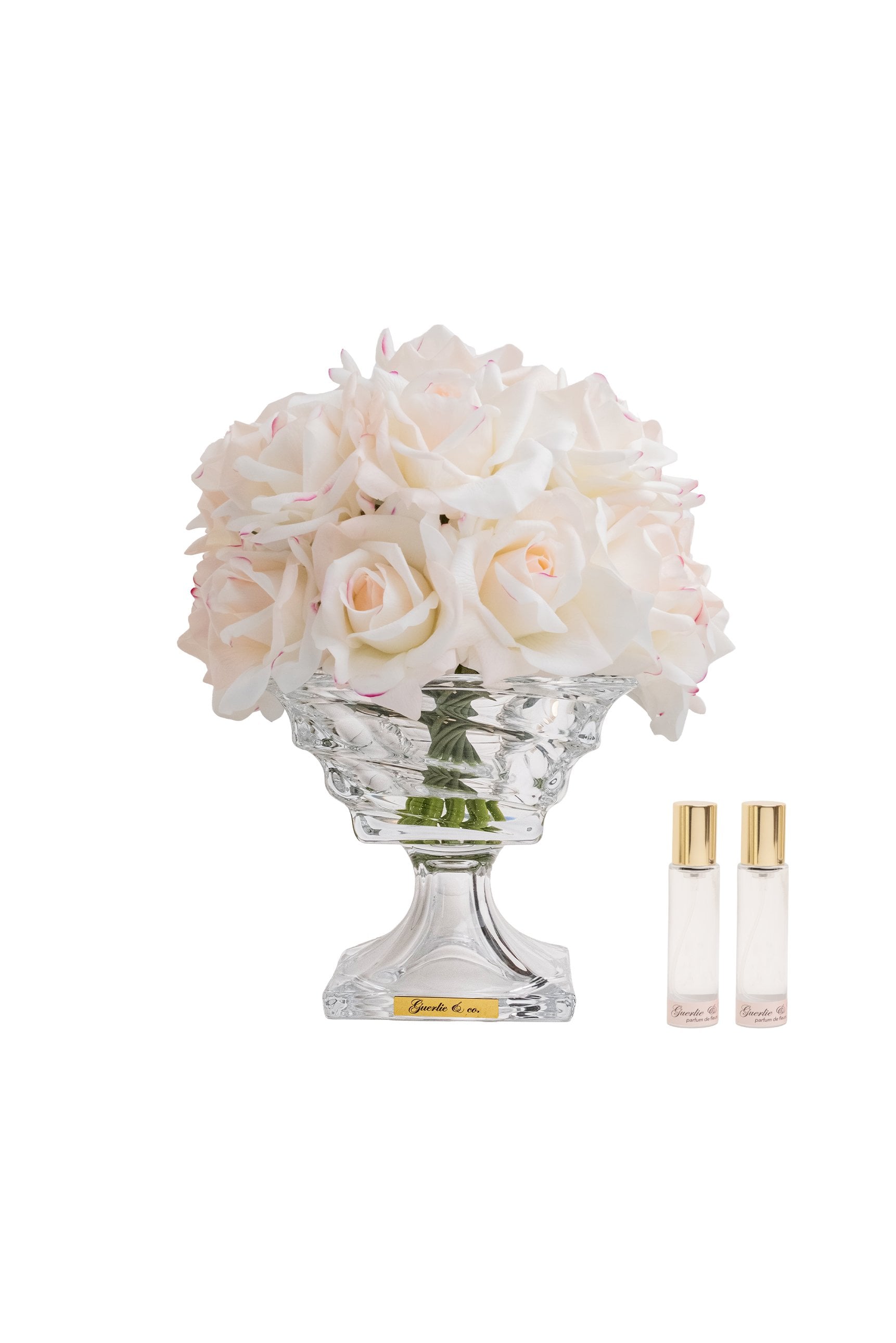Guerlie&co. Krem Pembe 19 İri Gül Kristal Cam