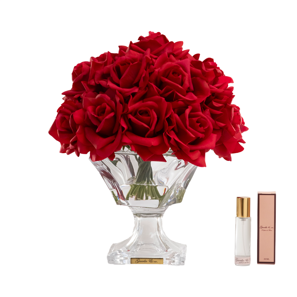 Guerlie&co. Kırmızı 19 İri Gül Kristal Cam