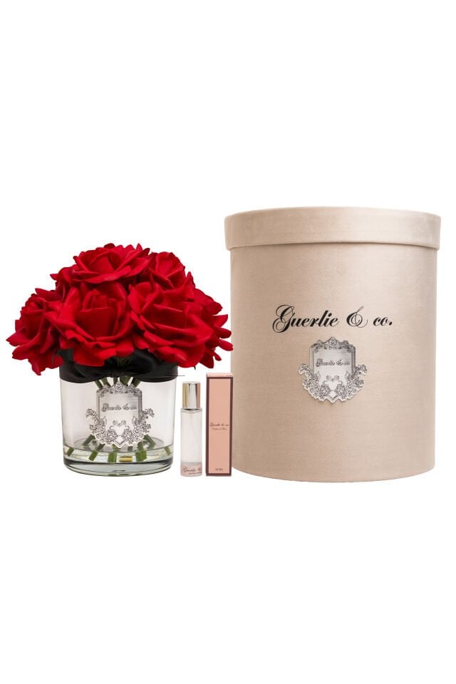 Guerlie&co. Kırmızı 10 Gül Gümüş