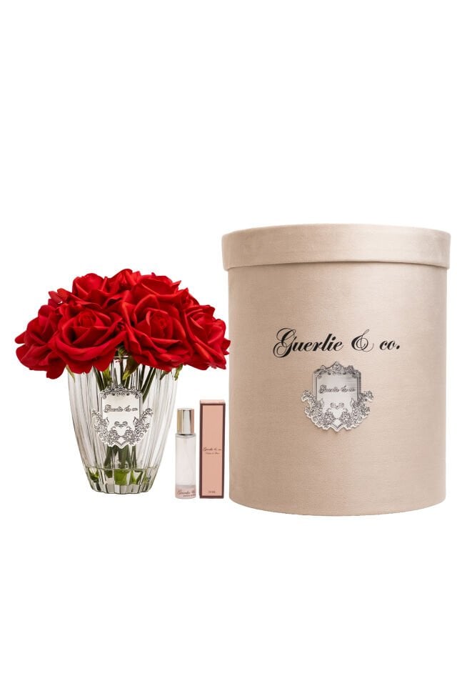 Guerlie&co. Kırmızı 11 Gül Gümüş