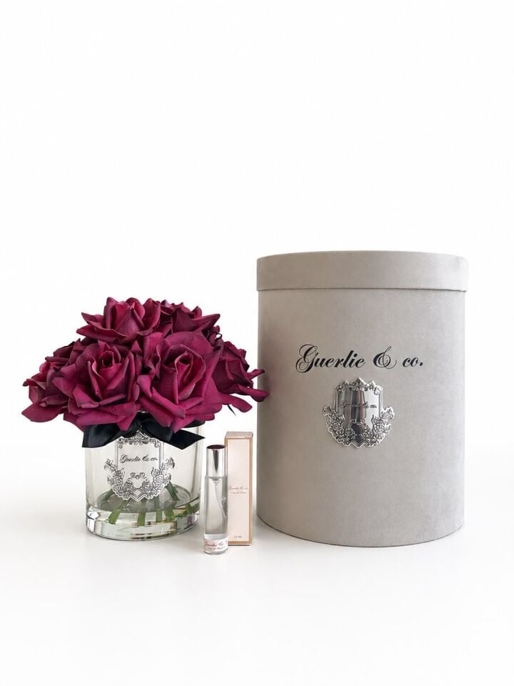 Guerlie&co. Koyu Bordo 10 Gül Gümüş