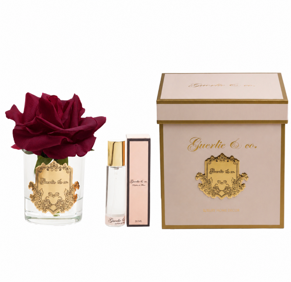 Guerlie&co. Koyu Bordo Tek Gül Gold